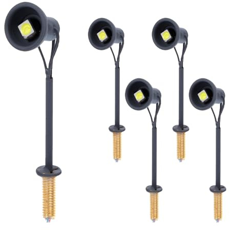 MUSISALY 5 Stück Miniatur LED Spot Lampe Modellbau Langlebiges DIY Sandtisch Beleuchtungsdekor Realistisches Kleines Eisenbahn signallicht Zubehör für Miniaturbahn Landschaft