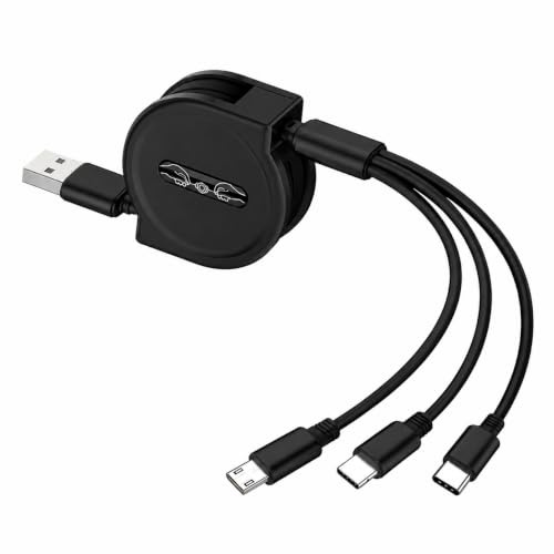 CanQuanSWZX Cavo di ricarica multiplo 1,2 m, cavo USB C, connettore compatibile con micro USB e telefono per stazione di ricarica multipla, ricarica rapida fino a 3 A, compatibile con tablet, lettore