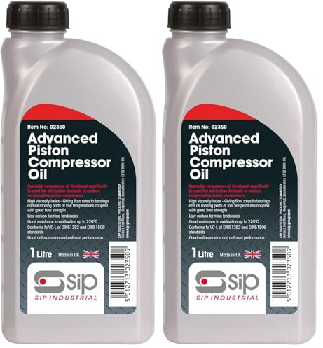 SIP 1L ISO 150 High Viscosity Piston Compressor Oil for Reciprocating Compressors (Pack of 2)