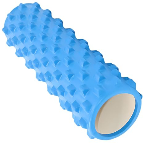 Foam Roller blau, Faszienrolle für tiefe Muskelmassage, dichte Massagerolle mit Spikes und Triggerpunkten aus EVA-Schaum, für Rücken, Beine, Nacken, Ganzkörper, Yoga, Pilates