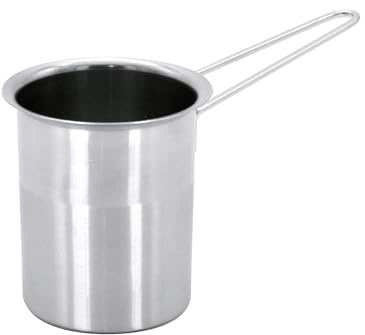 Krüger Edelstahl Milchaufschäumer 0,5 L mit Schüttrand | PFAS-frei & unbeschichtet | Mit Schüttrand & langem Edelstahlgriff | Für Milchspezialitäten & Heißgetränke | Für