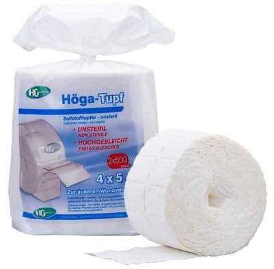 HÖGA-TUPF Zellstofftupfer 4x5 cm unsteril 1000 St