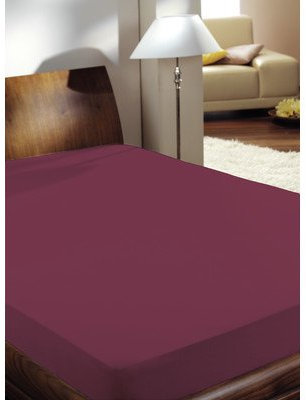 Primera Spannbettlaken Mako Satin 100% Baumwolle Bordeaux 180 x 200 cm