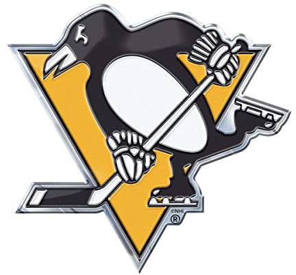 FANMATS 60499 - NHL - Pittsburgh Penguins geprägtes farbiges Emblem | Skating Pinguin Primärlogo