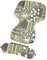 Gesslein Loop Set 333 Sitzauflage Kinderwagen, Wendeeinlage für Sommer & Winter, universel, Tencel atmungsaktiv & Schild Tragetasche C1/C2/Trend |olive/gelb