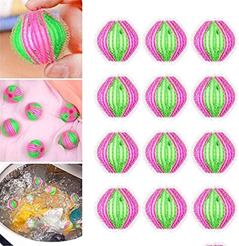 Pet Hair Remover for Laundry, 12 Pack Washing Machine Hair Catcher/Reusable Floating Pet Fur Catcher for Animal Hair/Clothes/Bedding Washer Dryer Floating Ball