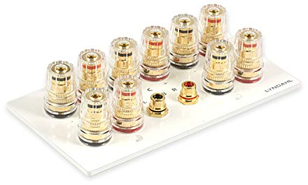 Lyndahl Lautsprecherblende Multimediablende für Lautsprecher, passend für Unterputzdose/Wandeinbaudose Wandanschlussblenden Surround System Weiß 5.1