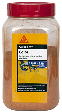 SIKA SikaCem Color, Colorant en poudre pour ciment, chaux et plâtre, 400g, Ocre