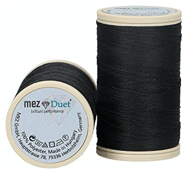 MEZ Duet Stärke 100 4646100-01000 schwarz Nähgarn, 100 % Polyester, 200m
