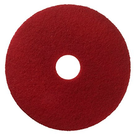 Scotch-Brite Floor Pad, Red, 305 mm, pack of 5, for cleaning and buffing | Reusable and washable polishing pad resists clogging and loading
