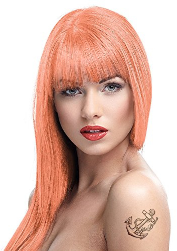 2 Crazy Color Semi Permanent Hair Colour Dye Cream by Renbow 100ml Peachy Coral 70