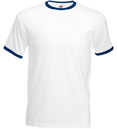 Fruit of the Loom Contrast Neckline T-Shirt - White - M