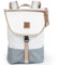 360° Landgang Mini Rucksack weiß, Balken grau, Gurt beige