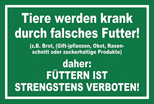 Melis-Folienwerkstatt Schild - Tiere Werden krank - 30x20cm | 3mm Hartschaum – S00039-016-G -20 Varianten