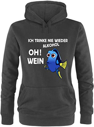EZYshirt® JGA Junggeselinnerabschied | Ich Trink nie Wieder Alkohol ! Oh ! Wein Pullover Damen | Frauen Kapuzenpullover | Hoodie