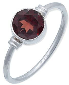 Ring 925 Silber Granat roter Stein Edelstein echt Silber Damen Sterling Silber Geschenk