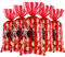 Blulu 100 Stücke Kunststoff Zirkus Karneval Party Treat Taschen Rot und Weiß Streifen Gedruckt Klar Zellophan Karneval Party Cookie Süßigkeiten Goody Treat Taschen mit 100 Gold Drehung Krawatten