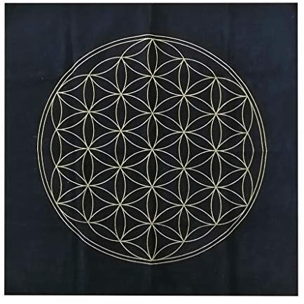 DALIN Tarotkarte Tischdecke Blume des Lebens Wahrsagung Altar Tuch Brettspiel Kartenblock