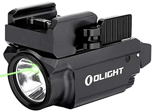 OLIGHT Baldr Mini Tactical Flashlight 600 Lumens Magnetic USB Rechargeable with Green Light and White LED Combo, Compact Mount Torch with Adjustable Rail