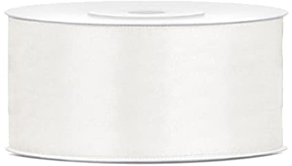 25 Meter Satinband Creme Band Cremeweiß Breite 38mm Schleifenband Satin Dekoband Weiß Creme Geschenkband Deko Hochzeit Weihnachtsdeko Geschenkverpackung