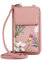 irisaa Kleine Handy Umhängetasche, Geldbörse Damen Brieftasche RFID Schutz Crossbody Handytasche Reisepass mit Kartenfächern und Verstellbarem Schultergurt, Damen Tasche:Pink Blumen
