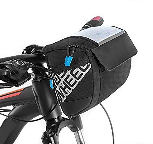 Doorslay Sacoche de Guidon pour vélo,Pochette Téléphone Velo Écran Tactile 3L,Sac étanche Multifonctionnel avec Couverture Tactile en PVC,Résistant à l'usure,Durable,Facile à Nettoyer,Adulte Unisexe