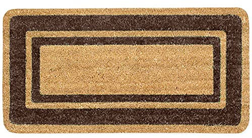 Fußmatte aus Kokos, Teppich für den Eingangsbereich, Naturfaser, rutschfeste Unterseite, Rand (braun, 60 x 120 cm)