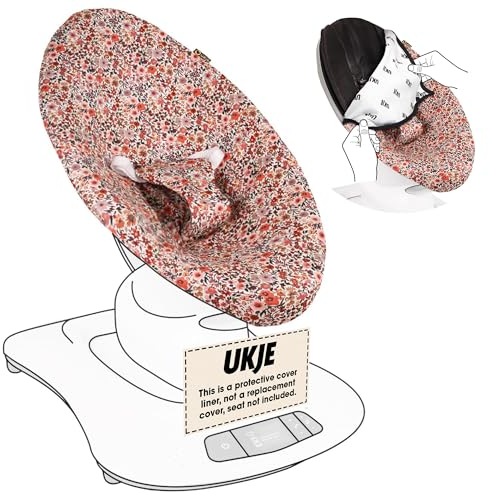 UKJE Schützender Baby-Wippenbezug - Kompatibel mit altem Modell vor 2022 MamaRoo 4 - Baby-Schaukelbezug - Säuglingswippenbezug - Neugeborenen-Schaukelschutz (roze bloemen)