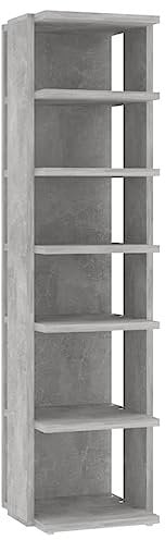 vidaXL Scarpiera Grigio Cemento 27,5x27x102 cm in Legno Multistrato