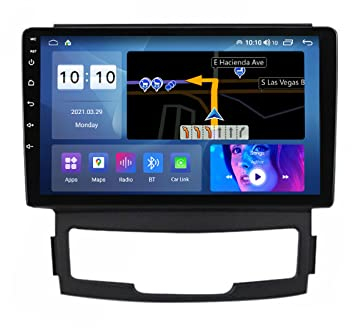 ZYRXRQCDZ Android Autoradio Stereo Head Unit Mit 9 Zoll IPS Touchscreen GPS Navigation Für SsangYong Korando 2010-2013 Unterstützt Carplay/Android Auto/DSP/USB/SWC/FM Audio Player,M300s 3g+32g