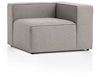 Traumnacht Genua Modular Sofa, individuell kombinierbare Wohnlandschaft, Sitzelement mit Armteil, rechts - strapazierfähiges Möbelgewebe, produziert nach deutschem Qualitätsstandard, hellgrau