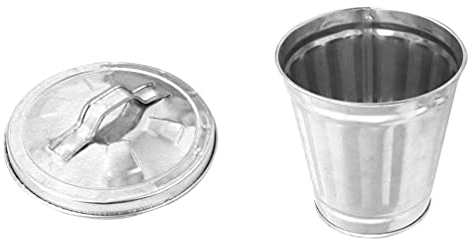 Toddmomy Mini-Metalleimer mit Deckel Kleiner Metall-Mülleimer Schreibtisch-Mülleimer Kleiner Metall-Mülleimer mit Deckel für Den Home-Office-Tisch