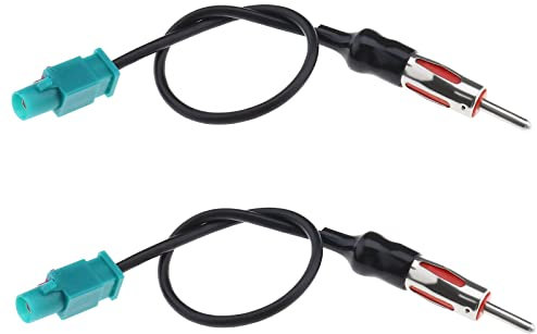 Create idea 2PCS Fakra Z Male to DIN Male Adapter Cable Car Stereo FM Radio Antenna Connector Cable Aerial Adaptor for Car Radio FM Modulator 25cm