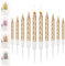 20 Stück Geburtstagskerzen, Spiral Kuchen Kerzen,Metallisch Kuchen Cupcake Kerzen Kurze Dünne Kuchen Kerze für Geburtstag Hochzeit Party Kuchen Dekorationen (Champagner Gold)