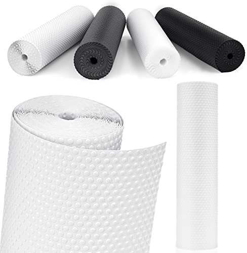 MooiFun Drawer Liners, Waterproof Shelf Liner, Anti-Slip Non-Adhesive BPA Free Kitchen Cupboard Cabinet Liner Refridge Fridge Mats Sink Protector Strong Durable for Home Office (White/40cm×600cm)