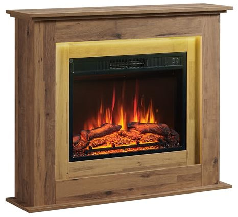 FlameKo Savannah Fireplace with 39 surround and Realistic Flame Effect Heater Dark Bronx Oak Multiple Colours Available