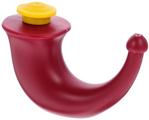 Beavorty Sinus Neti Pot Sinus Rinse Nasal Wash Bottle, Yoga Neti Pot Nasal Rinsing Nose Wash Sinus Irrigation Red Horn Cleaner Nasal Rinse Bottle