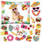 26Pz Photo Booth Hawaii Cornice Gonfiabile per Selfie Photo Props Hawaii Gadget Accessori Hawaiani Puntelli Foto Decorazione Hawaiana Festa Luau Spiaggia Piscina Estate Luau Fai da Te (A)