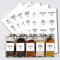 Papa Prints Pack of 75 Minimalist Spice Stickers for Jars (37 x 37 mm) Square Waterproof Spice Jar Stickers Herbs, Seasoning Spice Jar Labels Pre Printed Pantry Labels for Kitchen Storage