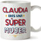 MUGFFINS Tazas Personalizadas para MUJER/ESPOSA - En Español - Eres Súper - 11 oz / 330 ml - Regalo personalizable original y divertido