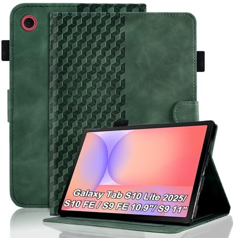 Vkooer Coque pour Samsung Galaxy Tab S9 (11 Pouce) SM-X710/X716B/X718U Housse Cuir PU Etui de Protection Flip Cover Case avec Support Pochette Tablette Coque, Vert foncé