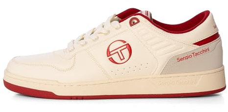 Sergio Tacchini Varese Herren Sneaker Schnürschuh Herrenschuh Schnürer Schuhe für Herren Off White RED (3445) Gr. 44