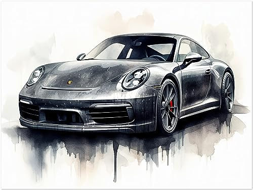 Generisch Wandbild Porsche 911 Carrera - Canvas Sportwagen Auto Leinwand auf 2cm Keilrahmen P248N (40x30 cm)