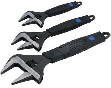 Laser 8676 Wide Mouth Adjustable Wrench Set 3pc