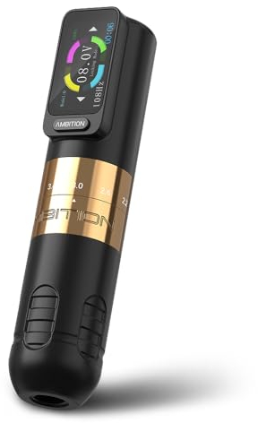 Ambition Seher Maquina de Tatuar Rotativa Inalámbrica con 6 Ajustes 2.2-4.2mm, Motor sin Núcleo y Batería 2400mAh para Profesionales