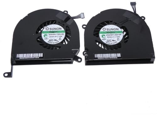 Ventilador de refrigeración de CPU izquierdo y derecho de repuesto para MacBook Pro A1286 de 15 pulgadas 2009 2010 2011