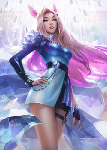 Displate Offiziell League of Legends MetallPoster Magnetische Befestigung Inklusive Lizenziert Bilder Hochwertiges Poster K/DA ALL OUT Ahri v 45 cm x 32 cm