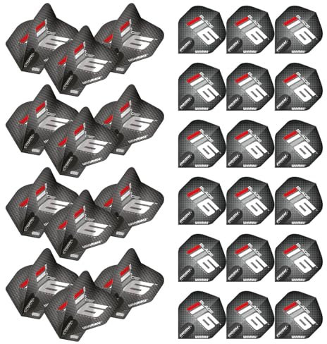 WINMAU Prism Alpha Blade 6 Design-Dart-Flights, 10 Sets pro Packung (30 Dart-Flights insgesamt) (Grau)
