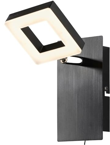 casa NOVA LED-Wandleuchte - 8 x 14 cm - Schwarz - Weiß - Aluminium - Acryl - mit Schalter