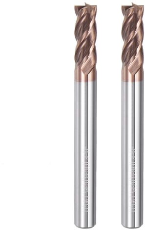 sourcing map 2pcs 5mm Dia 5mm Shank Square Nose End Mill 4 Flutes HRC55 Carbide AlTiN Coated CNC Router Bits Cutter Tools for End Milling CNC Machining